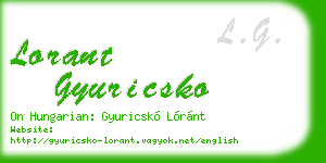 lorant gyuricsko business card